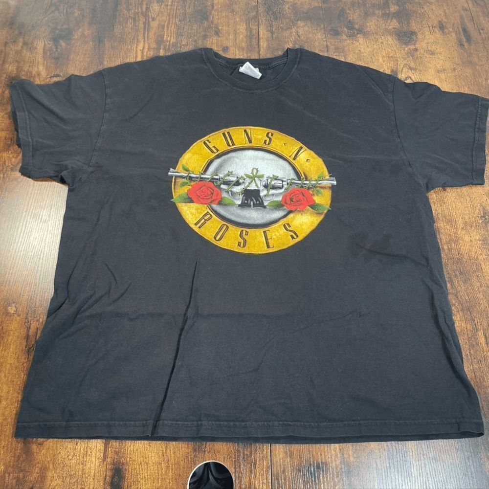 Vintage 2004 Guns N Roses Band Tee Black T Shirt Size 2XL Classic Logo (READ)